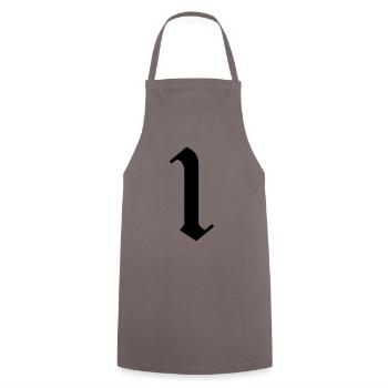 1 - Cooking Apron - grey - Front - AI Model Male 185 dark (185cm)