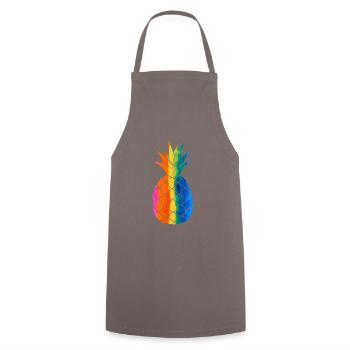 Ananas heureux - Tablier de cuisine - gris - Devant - AI Model Male 185 dark (185cm)