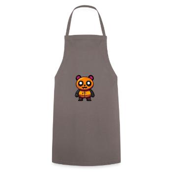 Panda Halloween Tier - Kochschürze - Grau - Vorne - AI Model Male 185 dark (185cm)