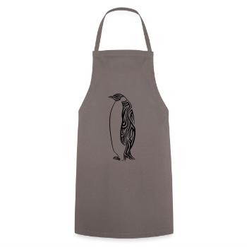 Penguin Tribal Tattoo - Cooking Apron - grey - Front - AI Model Male 185 dark (185cm)