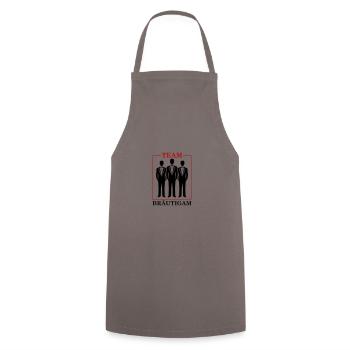 Groom Team Bachelor Wedding - Cooking Apron - grey - Front - AI Model Male 185 dark (185cm)