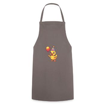Bande dessinée d’anniversaire de canard - Tablier de cuisine - gris - Devant - AI Model Male 185 dark (185cm)
