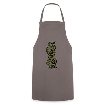 Schlange Python grün - Kochschürze - Grau - Vorne - AI Model Male 185 dark (185cm)
