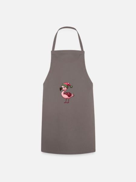 Flamingo Weihnachten Comic - Kochschürze - Grau