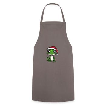 Lézard Noël Mignon - Tablier de cuisine - gris - Devant - AI Model Male 185 dark (185cm)