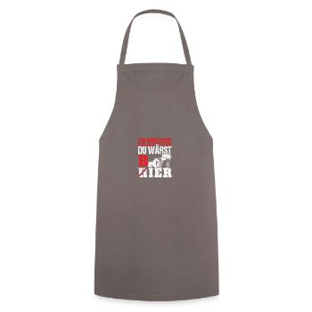 Ich wünschte du wärst Bier - Kochschürze - Grau - Vorne - AI Model Male 185 dark (185cm)
