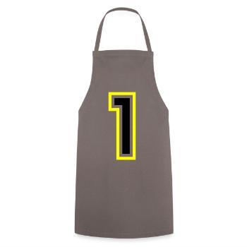 1 Number College - Cooking Apron - grey - Front - AI Model Male 185 dark (185cm)