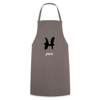 Pisces Zodiac - Cooking Apron - grey - Front - AI Model Male 185 dark (185cm)