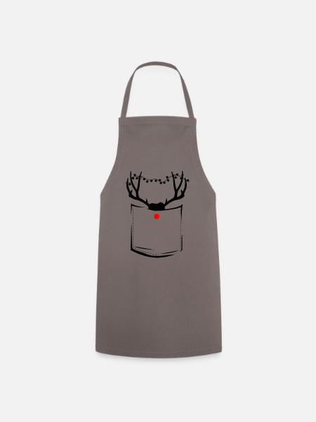 rentier Rudolf || Weihnachten - Kochschürze - Grau