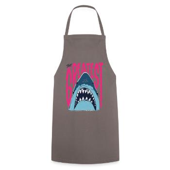 Der Weiße Hai Jaws The Greatest Shark Wortspiel - Kochschürze - Grau - Vorne - AI Model Male 185 dark (185cm)