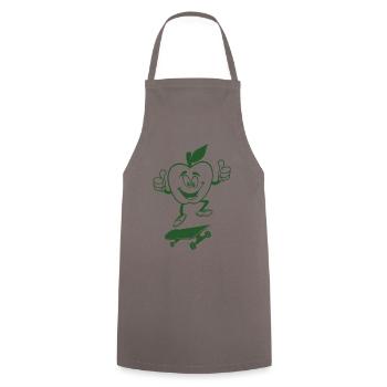 Grüner Apple Smile auf Skateboard - Kochschürze - Grau - Vorne - AI Model Male 185 dark (185cm)