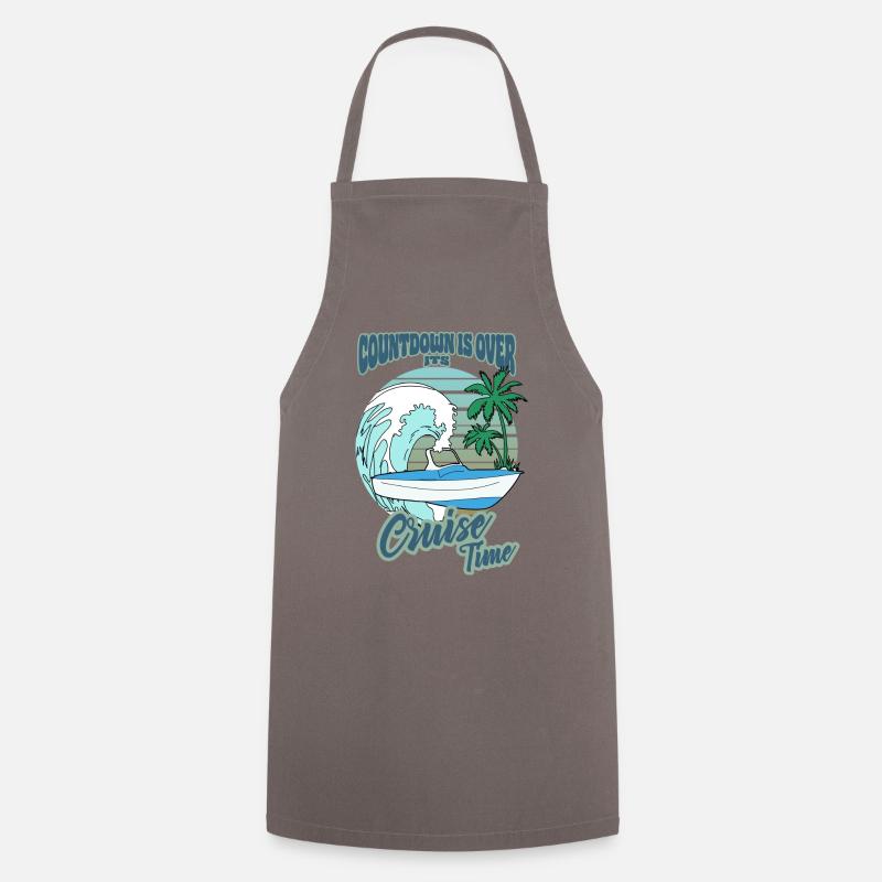 Countdown is Over - Its Cruise Time - Cooking Apron - grey