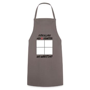 18e anniversaire de MEiN Où étiez-vous ? - Tablier de cuisine - gris - Devant - AI Model Male 185 dark (185cm)