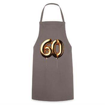 60 Years Gold Balloon Foil Balloon Gift - Cooking Apron - grey - Front - AI Model Male 185 dark (185cm)