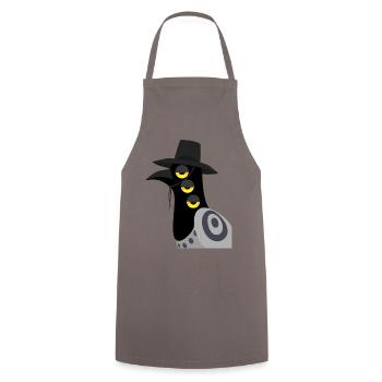 Dämonischer Vogel skeptisch - Kochschürze - Grau - Vorne - AI Model Male 185 dark (185cm)