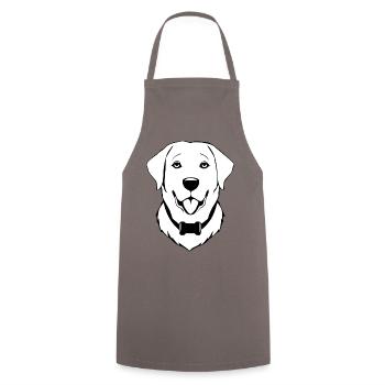 Golden Retriever Dog T-shirt Dog Head Gift - Cooking Apron - grey - Front - AI Model Male 185 dark (185cm)
