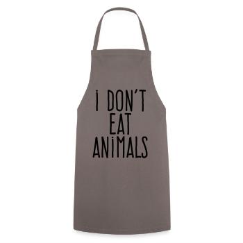 I Don't Eat Animals - Vegan Lifestyle Quote - Cooking Apron - grey - Front - AI Model Male 185 dark (185cm)