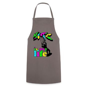 Kite Surfing is my Life Kiteboarding, Kitesurfer - Kochschürze - Grau - Vorne - AI Model Male 185 dark (185cm)