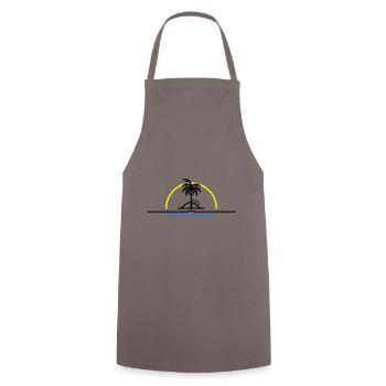 Palm trees symbol island summer - Cooking Apron - grey - Front - AI Model Male 185 dark (185cm)