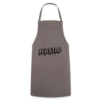 Hustle Quote - Kochschürze - Grau - Vorne - AI Model Male 185 dark (185cm)