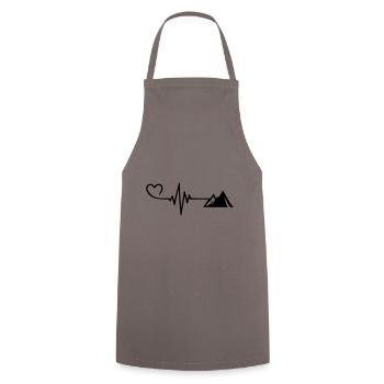 Mountains Puls Love - Kochschürze - Grau - Vorne - AI Model Male 185 dark (185cm)