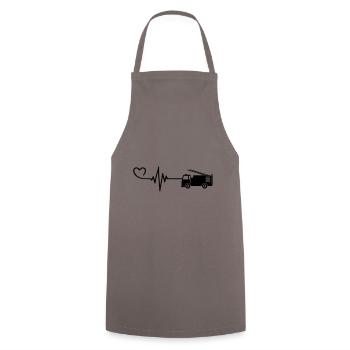 Fire Engine Pulse Heart Love - Cooking Apron - grey - Front - AI Model Male 185 dark (185cm)
