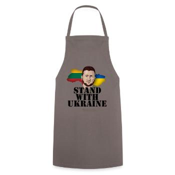 Litauen Ukraine Selenskyj Stand with Ukraine - Kochschürze - Grau - Vorne - AI Model Male 185 dark (185cm)