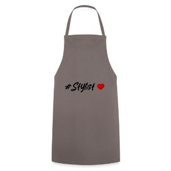 Stylist Heart - Cooking Apron - grey - Front - AI Model Male 185 dark (185cm)