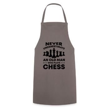 alter mann schach - Kochschürze - Grau - Vorne - AI Model Male 185 dark (185cm)