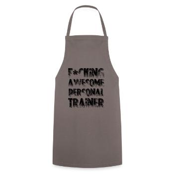 awesome personal trainer - Tablier de cuisine - gris - Devant - AI Model Male 185 dark (185cm)