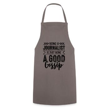 gossip journalist - Cooking Apron - grey - Front - AI Model Male 185 dark (185cm)