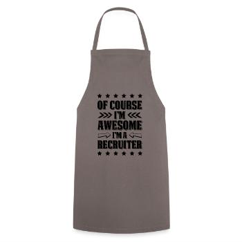 awesome recruiter - Cooking Apron - grey - Front - AI Model Male 185 dark (185cm)