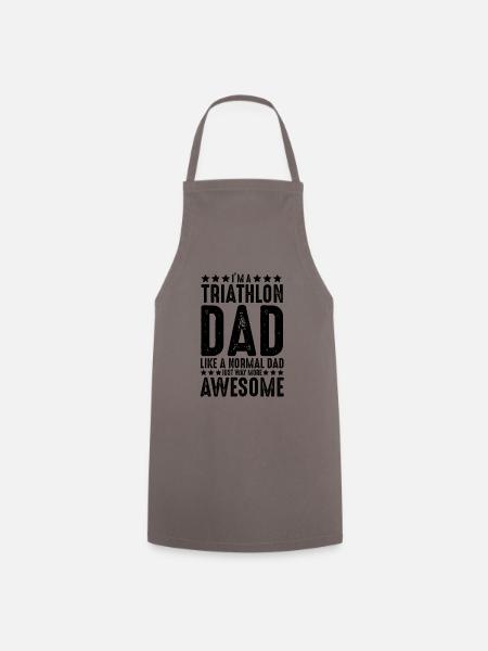 Triathlon Papa Dad - Kochschürze - Grau