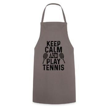 keep calm tennis - Kochschürze - Grau - Vorne - AI Model Male 185 dark (185cm)