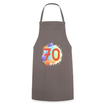 70 Number of blobs - Cooking Apron - grey - Front - AI Model Male 185 dark (185cm)
