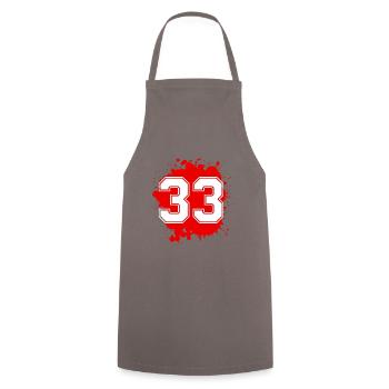 33 nombre de taches - Tablier de cuisine - gris - Devant - AI Model Male 185 dark (185cm)