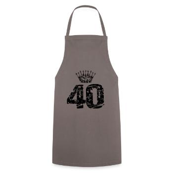 40 couronnes nombre - Tablier de cuisine - gris - Devant - AI Model Male 185 dark (185cm)