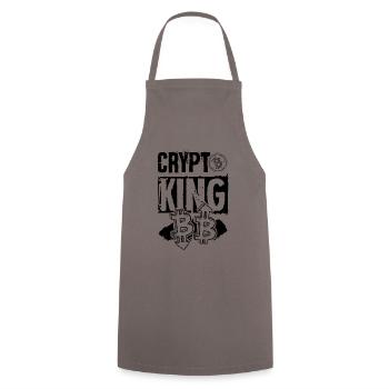 Crypto King - Kochschürze - Grau - Vorne - AI Model Male 185 dark (185cm)