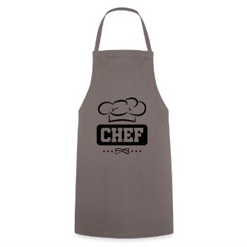 chef chef - Cooking Apron - grey - Front - AI Model Male 185 dark (185cm)