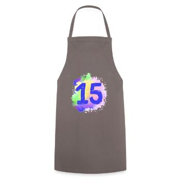 15 Number of blobs - Cooking Apron - grey - Front - AI Model Male 185 dark (185cm)