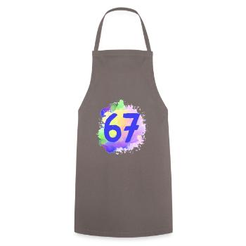 67 Number of blobs - Cooking Apron - grey - Front - AI Model Male 185 dark (185cm)