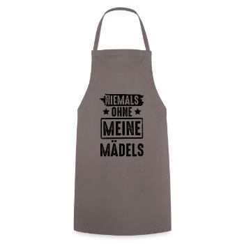 Niemals ohne meine Mädels - Kochschürze - Grau - Vorne - AI Model Male 185 dark (185cm)