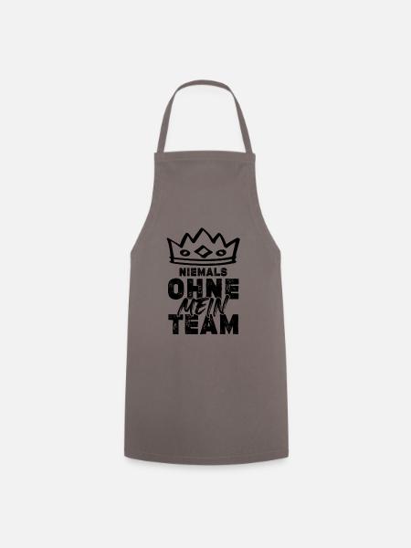 Niemals ohne Team - Kochschürze - Grau