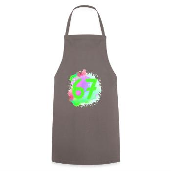 67 Number of blobs - Cooking Apron - grey - Front - AI Model Male 185 dark (185cm)