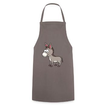 Donkey Comic Animal - Cooking Apron - grey - Front - AI Model Male 185 dark (185cm)