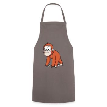 Orangutan monkey comic - Cooking Apron - grey - Front - AI Model Male 185 dark (185cm)
