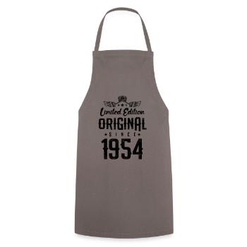 1954 limited edition - Cooking Apron - grey - Front - AI Model Male 185 dark (185cm)
