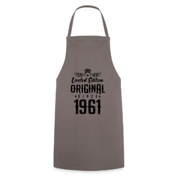 1961 limited edition - Cooking Apron - grey - Front - AI Model Male 185 dark (185cm)