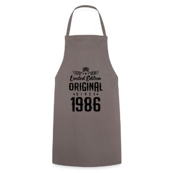 1986 limited edition - Cooking Apron - grey - Front - AI Model Male 185 dark (185cm)