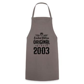2003 limited edition - Cooking Apron - grey - Front - AI Model Male 185 dark (185cm)